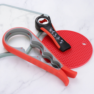 Multi Functional Kitchen Can Opener <b>Tools</b> Set 3 Piece Anti Slip Jar Grip Bottle Opener Set With <b>Silicone</b> Jar Gripper Pad - Product Image 2