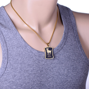 Collares con colgante de signo del zodiaco de aleación de Zinc, fondo negro para hombres y mujeres, regalos de cumpleaños, colgante de Escorpio, signo del zodiaco, regalo de joyería - Product Image 4