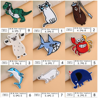 Lot de 9 écussons thermocollants animaux marins pour vêtements, chapeaux, sacs, chaussettes, pour cadeaux DIY, activités commerciales, décoration, uniformes
