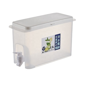 3.5L Large Capacity Plastic Transparent Cool Bucket Kitchen Refrigerator Drink Juice Dispensers Cold Water Kettle with Faucet