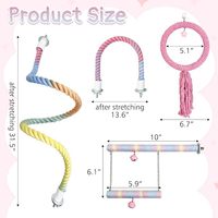 4 Perchoirs flexibles et pliables en corde pour oiseaux, accessoires de cage suspendus pour perroquets