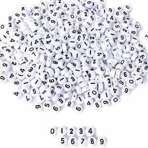 4x7mm acrylique Alphabet numéro perle ronde lâche perle numéro perle matériel bijoux à bricoler soi-même accessoires - Product Image 1