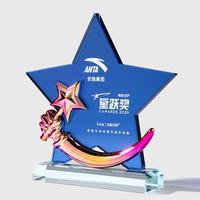 Trophée étoile en cristal personnalisé gravé, écologique, poli, style sportif, médailles avec impression UV, plaque en cristal personnalisée, coffret cadeau