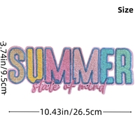 Patchs d'été brodés de paillettes colorées personnalisées en gros appliques thermocollantes pour vêtements