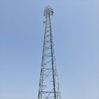Tour de télécommunications autoportante en treillis d'acier à 4 poteaux de 35 m, galvanisée à chaud, durée de vie de 20 à 30 ans, montage latéral, résistance au vent de 120 à 180 km/h