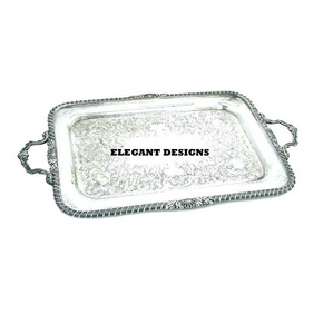 Plateau de service en laiton de forme ovale le plus vendu plat de service à prix raisonnable fabricant indien de plateau de service en laiton - Product Image 3