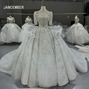 open lace back dress QING XIN-1225 Wedding dress,prom dresses 3D Lace Flowers Off Shoulder Ball  Gown Wedding Dresses