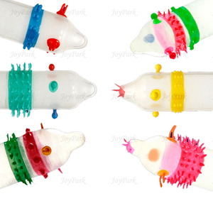 JoyPark – Lot de 6 préservatifs masculins en silicone à picots, étanches, sans phtalates, pour usage anal, jouet sexuel créatif de haute qualité - Product Image 4