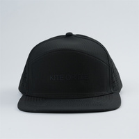 Gorra de 7 paneles y 5 paneles al por mayor, gorra con agujero de corte láser personalizada, gorra para exteriores, gorra Snapback con logotipo impreso de goma de elevación personalizado, gorra de Golf