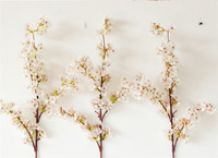 Sevenstar Bunga Cherry Blossom Panjang Batang Tunggal Sutra Putih Pir Buatan Cabang Bunga Cherry Blossom
