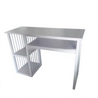 Table de Manucure Professionnelle Moderne et Simple en Cuir Véritable Blanc pour Salon de Beauté – Table de Luxe Légère pour Bureau