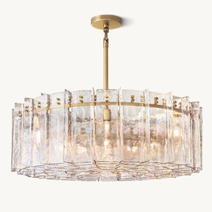 Lustre en cristal à 9 lumières, grand modèle, taillé et poli à la main, <span class=keywords><strong>suspension</strong></span> multi-ports, <span class=keywords><strong>luminaire</strong></span> suspendu en <span class=keywords><strong>grappe</strong></span> pour grand hall d'entrée - Product Image 3