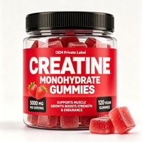 Gommes à la créatine 5000 mg par portion, enrichies en taurine et en Alpha GPC, pour le soutien musculaire et cognitif, saveur fruitée naturelle, 120 unités