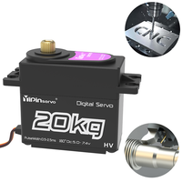 Servomoteur numérique sans balais Gxservo 20 kg à couple élevé pour voitures RC, avions, bateaux et pièces - Construction métal/plastique pour garçons de 14 ans et plus