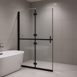 Paroi de douche pliable 31,5x74,8 avec cadre en verre ESG, design minimaliste - Product Image 2