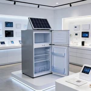 Réfrigérateur électrique solaire à batterie, double porte, acier inoxydable, <span class=keywords><strong>petite</strong></span> taille, 108L, pour usage domestique et extérieur - Product Image 3