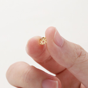 Camellia Pattern Gold Plated Bracelet <b>Spacer</b> 6mm Aperture 1.5mm DIY Jewelry Findings Earring Accessories - Product Image 4