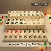 160 tuiles de Mahjong américaines, tuiles de Mahjong de Noël, tuiles de Mahjong sur mesure, tuiles de Mahjong en acrylique, OEM ODM Vente en gros