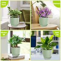 Pots de plantes en plastique 10/9/8/7,5/7 pouces, lot de 5, jardinières avec trous de drainage et soucoupes, décoration de salon et de jardin