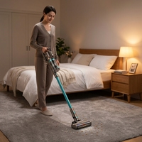 Aspirateur sans fil puissant 33KPA avec station de collecte de poussière, multifonctionnel, pour tapis, sols et poils d'animaux domestiques