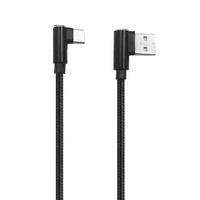 Tresse en nylon 1m 3.3Ft Usb C 90 degrés à angle droit câble de données de charge de type C