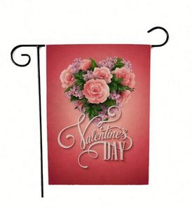 Bandera de Jardín de Doble Cara Ecológica para el Día de San Valentín con Rosas Rojas, con Color y Diseño Personalizados para Uso en Exteriores - Product Image 6
