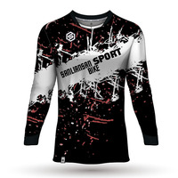 Maillots de vélo de montagne avec impression par sublimation complète, logos, BMX, descente, manches 3/4, chemises de VTT