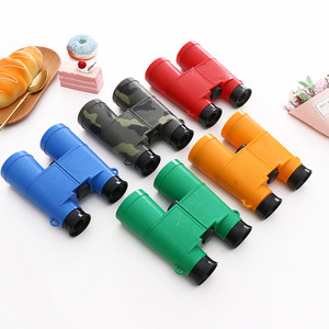 Miniature Double Tube Toy Binoculars 5X Plastic Camouflage Red Blue Green Orange For Kids Nature Exploration - Product Image 1
