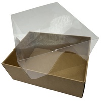 Vente en gros grande boîte cadeau personnalisée en carton ondulé marron pour vêtement de mariage avec couvercle transparent