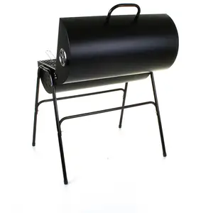 Genuine Black Heavy Duty Cylinder Barrel Oil Drum Smoker Portable Bbq Smoker Grill Commercial For Outdoor