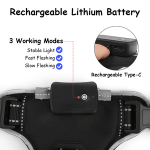 Harness Anjing LED <span class=keywords><strong>TIZE</strong></span> Light, Anti Tarik, Reflektif, Bernapas, Tahan Lama, Ukuran Besar, untuk Pelatihan, Taktis, Layanan, Custom - Product Image 4