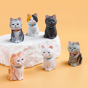 6 unids/set Mini simulación gatito decoración Linda mascota creativa pequeña decoración escritorio pastel decoración Juguetes - Product Image 2
