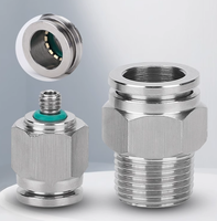 Connecteurs pneumatiques en acier inoxydable, adaptateur rapide à brancher, filetage mâle NPT, raccord pneumatique droit à pousser
