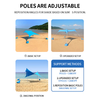 Tente de plage rectangulaire en toile pour le camping en plein air et la plage, abri portable pour les activités de plage