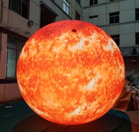 Grand Modèle Gonflable de Lune Publicitaire, Ballon Géant en PVC Étoile et Soleil, Décoration Lumineuse LED, Couleur Personnalisée, Impression UV, Durable