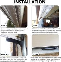 Kit de fixation de rail en aluminium pour porte de garage, joints en caoutchouc en forme de U + joint torique, bande d'étanchéité contre les intempéries