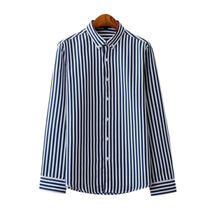 Chemise <span class=keywords><strong>Homme</strong></span> Nouvelle Collection <span class=keywords><strong>Style</strong></span> Business Décontracté Manches Longues Infroissable Coupe Slim Rayée - Product Image 4