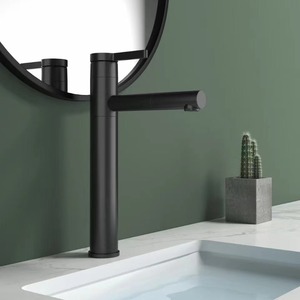 Robinet de lavabo extractible en cuivre, mitigeur surélevé à trou unique pour lavabo de salle de bain - Product Image 5
