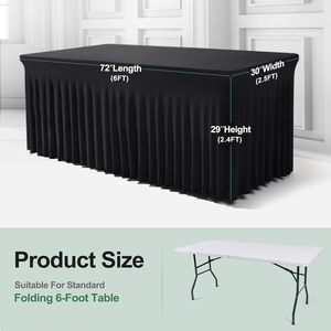 Luna al por mayor moderno 6FT estiramiento Spandex cubierta de mesa mesas plegables Rectangular mantel ajustado para banquetes al aire libre eventos - Product Image 2