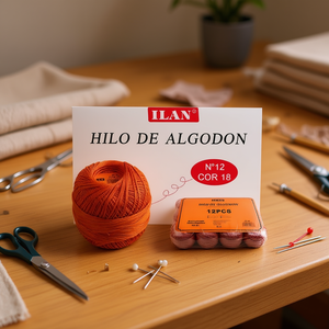 ด้ายฝ้ายอิลัน เบอร์ 12 สี 18 สำหรับงานเย็บปักถักร้อย - Product Image 2