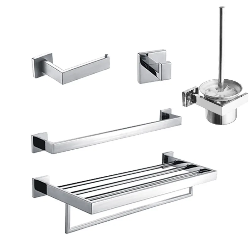 Modern Washroom Chrome Stainless steel sanitary fittings and toilet bathroom accessories holder accessory set