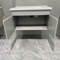 Meuble-lavabo de salle de bain moderne en acier inoxydable WJL, vasque en céramique intelligente avec éclairage LED, directement de l'usine