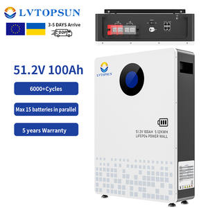 Batería solar Lvtopsun de 5kwh, batería de litio de 48V 51.2V 100ah, batería Power Wall, las mejores baterías de almacenamiento de energía solar. - Product Image 1