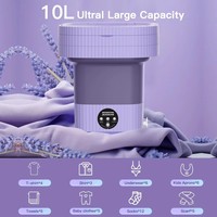 Lave-linge portable USB à chargement par le haut, en plastique, 8L, grande capacité, mini, pliable, avec 3 modes, semi-automatique, pour utilisation en camping-car/voiture