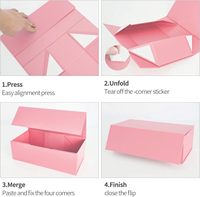 Scatola Regalo in Cartone Rosa con Chiusura Magnetica, Design Goffrato per Regali, Bomboniere, Compleanni, Confezione di Lusso