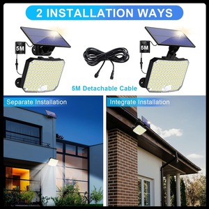 Solar <b>Motion</b> <b>Sensor</b> <b>LED</b> Wall Lamp IP65 Waterproof 5000K Daylight 120 Beam Angle Garden Outdoor Security <b>Lighting</b> CE/RoHS - Product Image 2