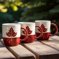 Mug souvenir en céramique personnalisé avec motif feuille d'érable, design paysan canadien, en porcelaine, sans danger pour les aliments, compatible lave-vaisselle et micro-ondes