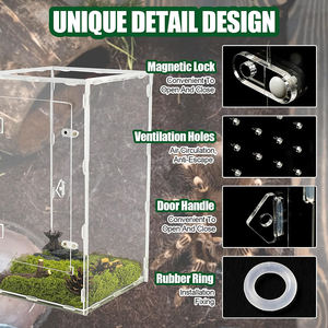 Transparant acryl modern voor glanzende laminatie afneembaar terrarium solide reptielenverblijf voor gekko's tarantula spin eenvoudig - Product Image 4