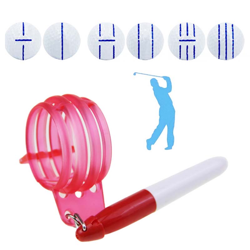 Plastic Golf Line Marking tool alignmwith golf pen total 2pcs in a kit Golf Ball Line Marker