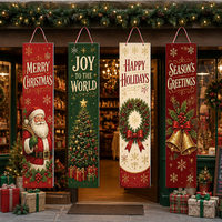 Bannière de Noël pour l'extérieur, imprimée numériquement en polyester, décorations murales et de jardin peintes pour la fête de Noël